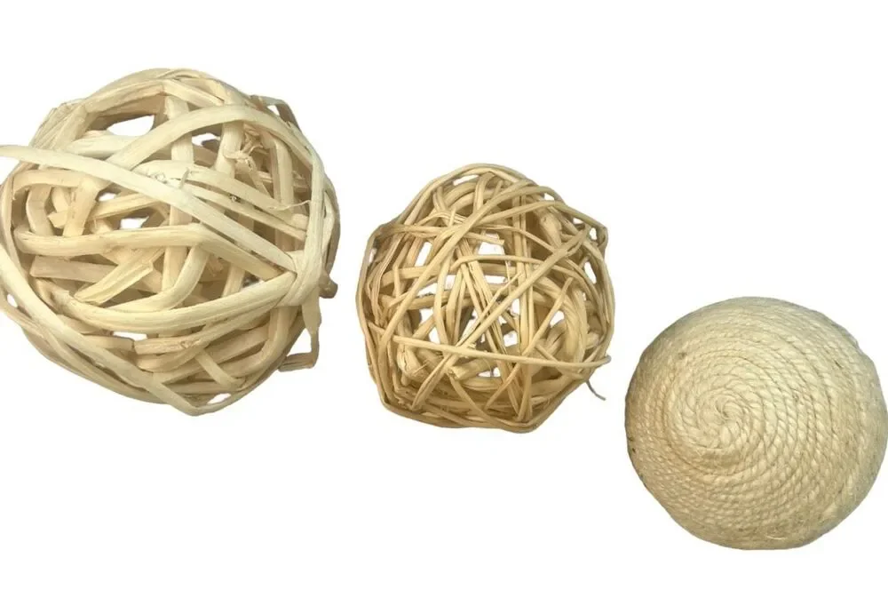 Wicker Rattan Decorative Balls 15 Piece Set